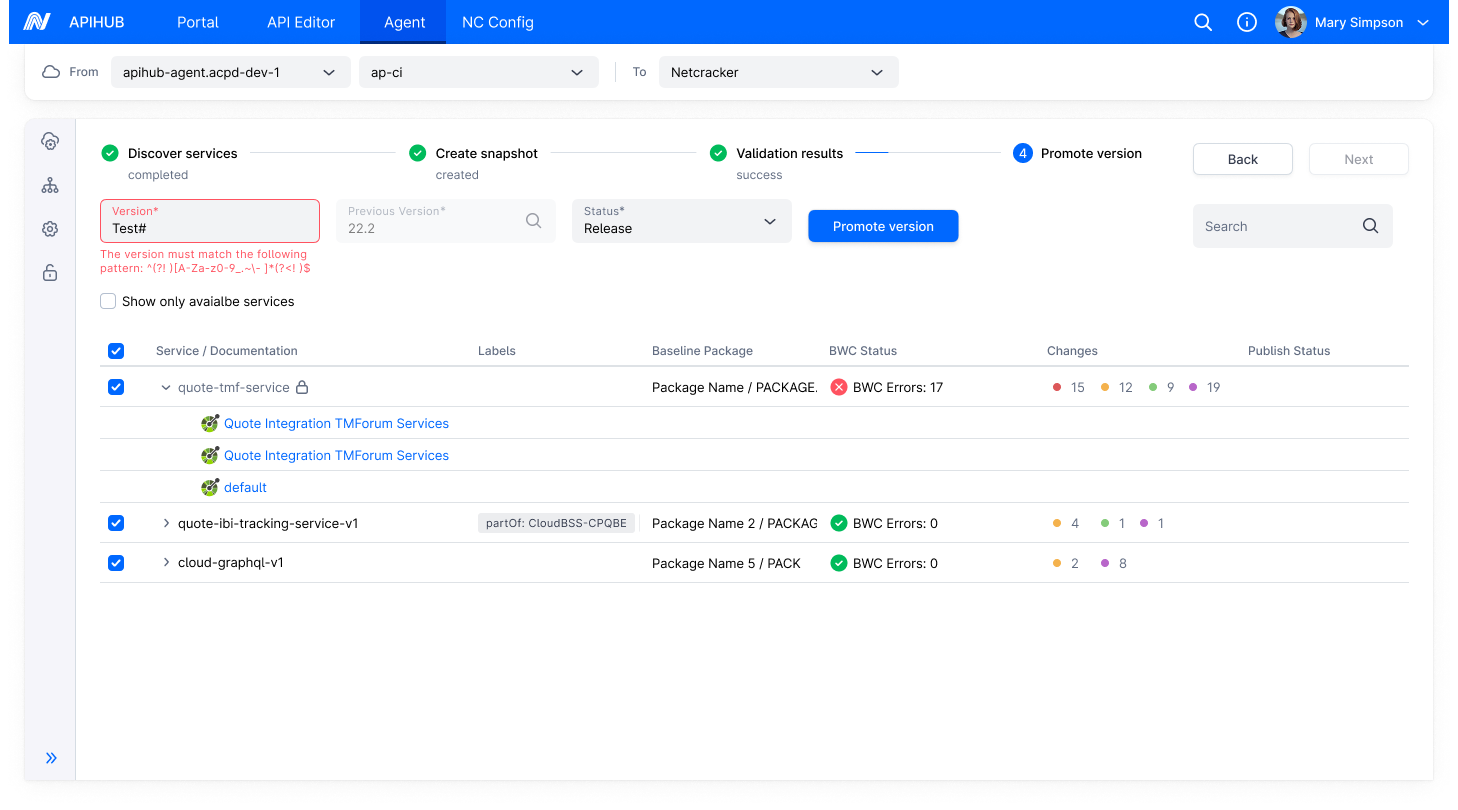 Version Input Fails Global Pattern Validation