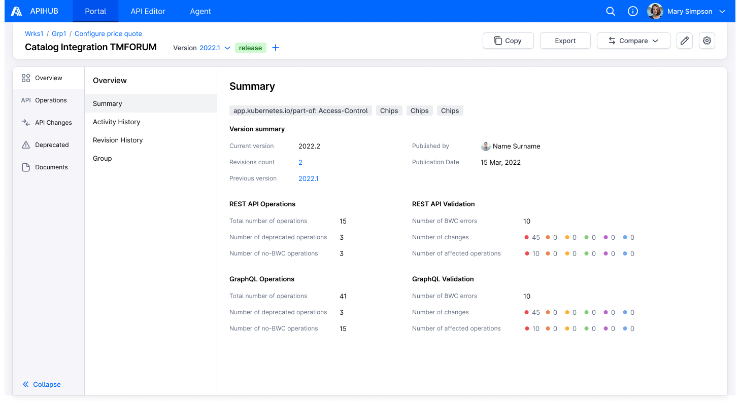 Version Summary for Package Version