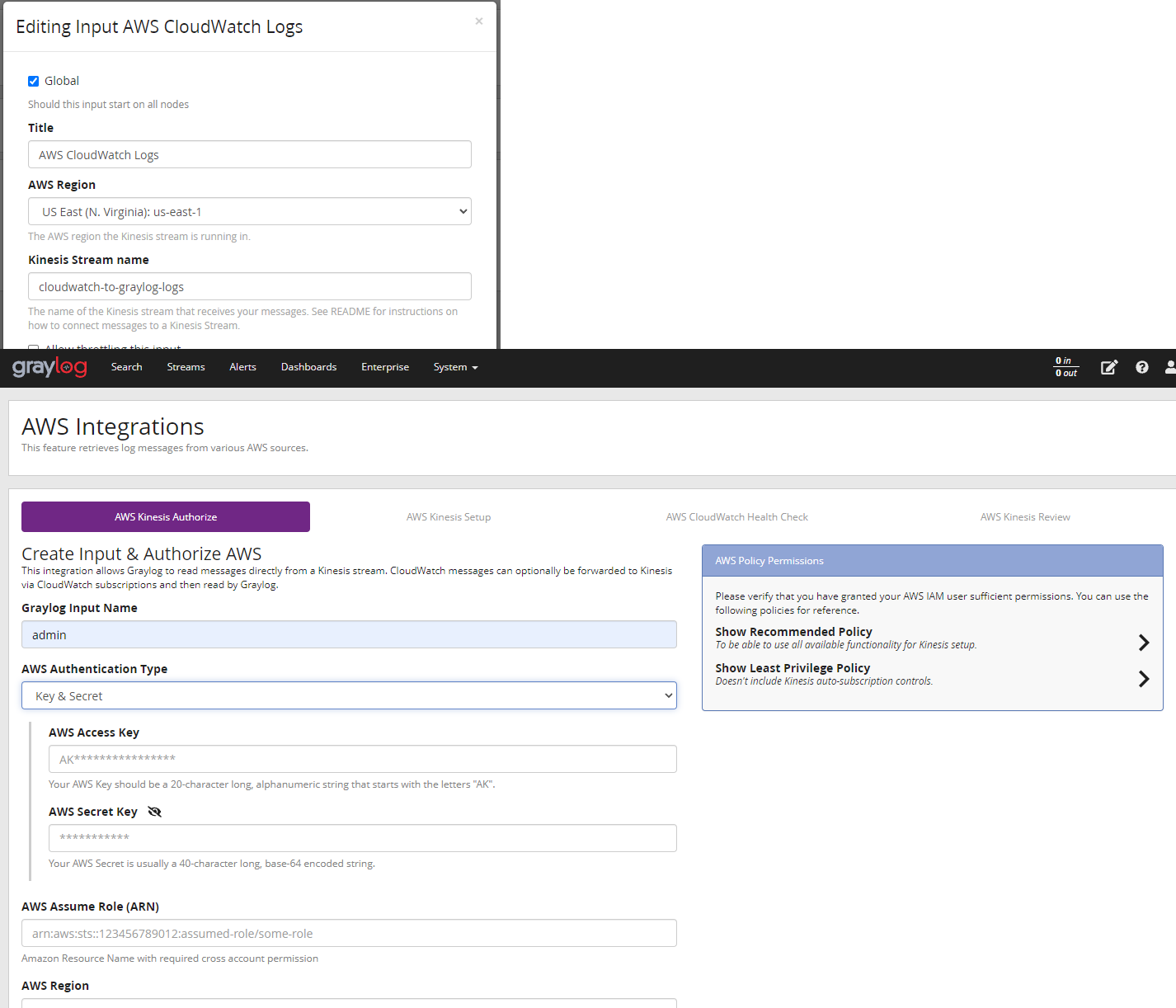 Graylog AWS Plugin