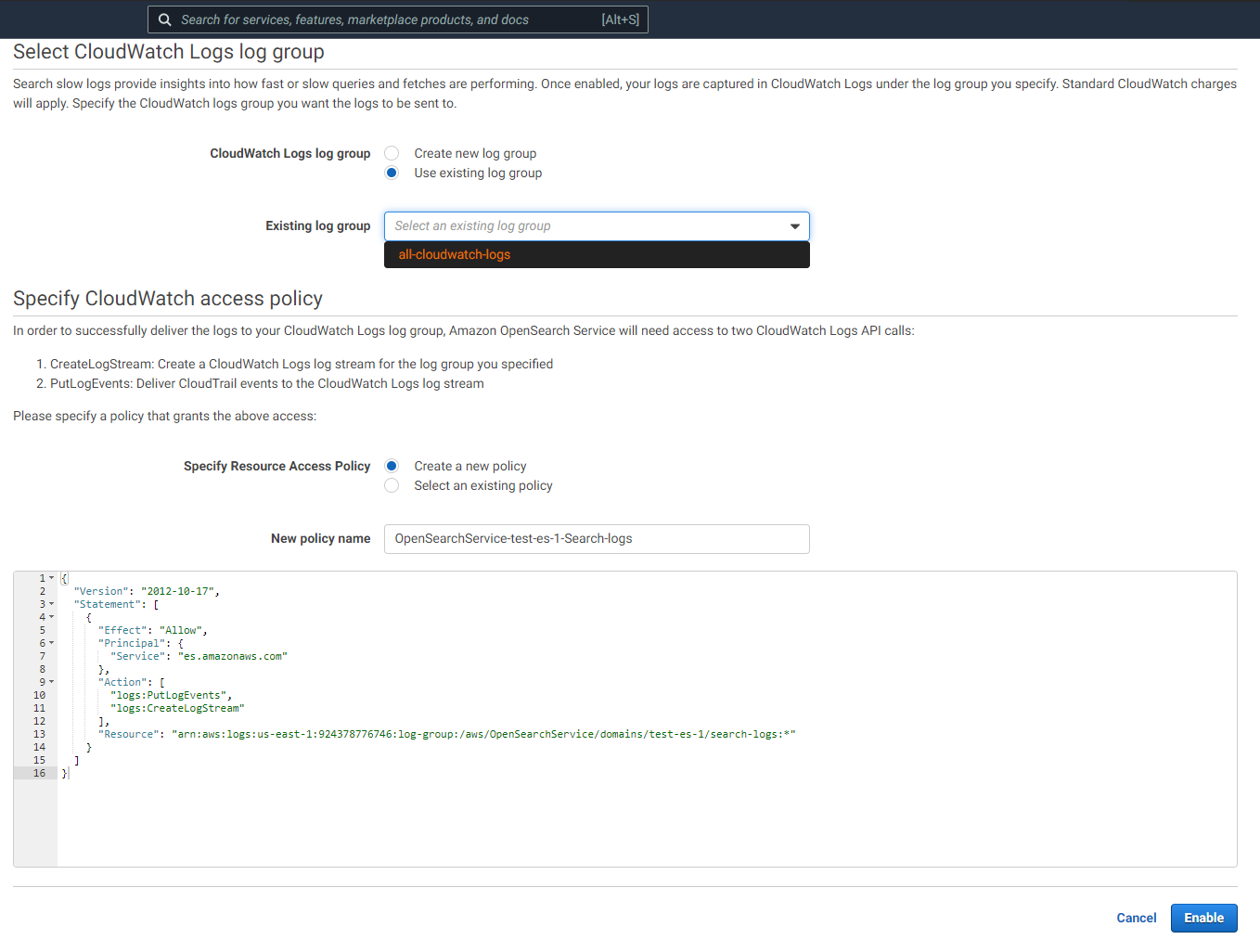 ElasticSearch logs configuration diaglog